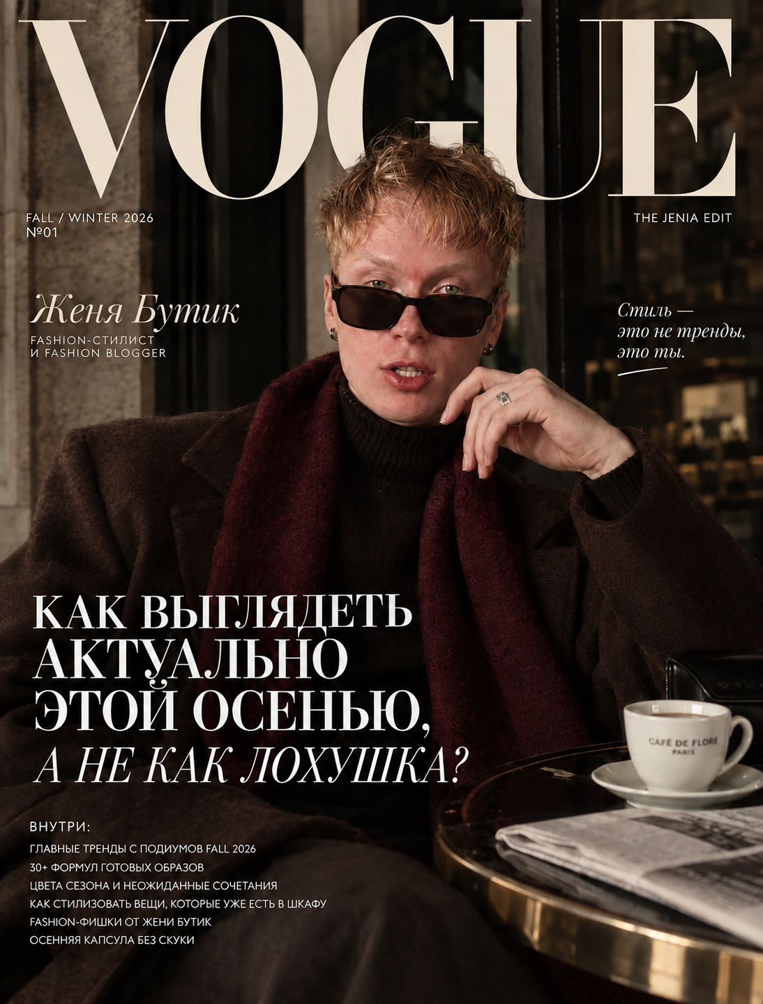 Обложка журнала VOGUE The Jenia Edit — осенний гайд Жени Бутик